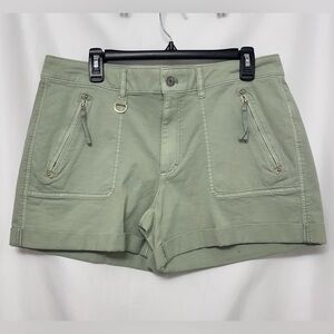 WHBM Pret-A-Play Utility Shorts Size 12 Mid-Rise 4.5” Light Green